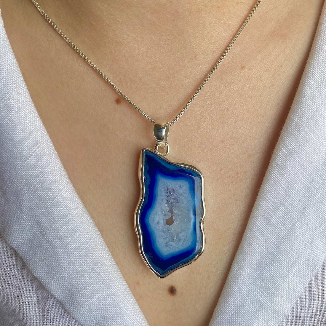 Blue Agate Pendant-(ABU-P-28.)